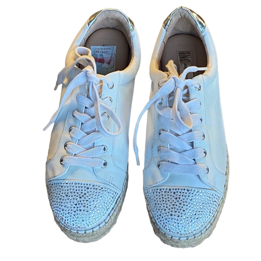 INC International Concepts White Sneaker with Rhinestones Size 8.5. - Picture 7 of 7